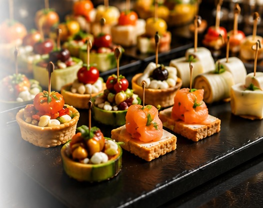 Elegant cocktail catering appetizers