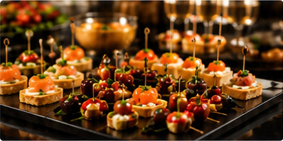 Cocktail catering platter display