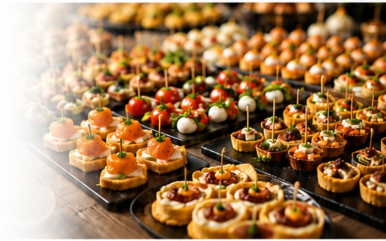 Assorted catered appetizers