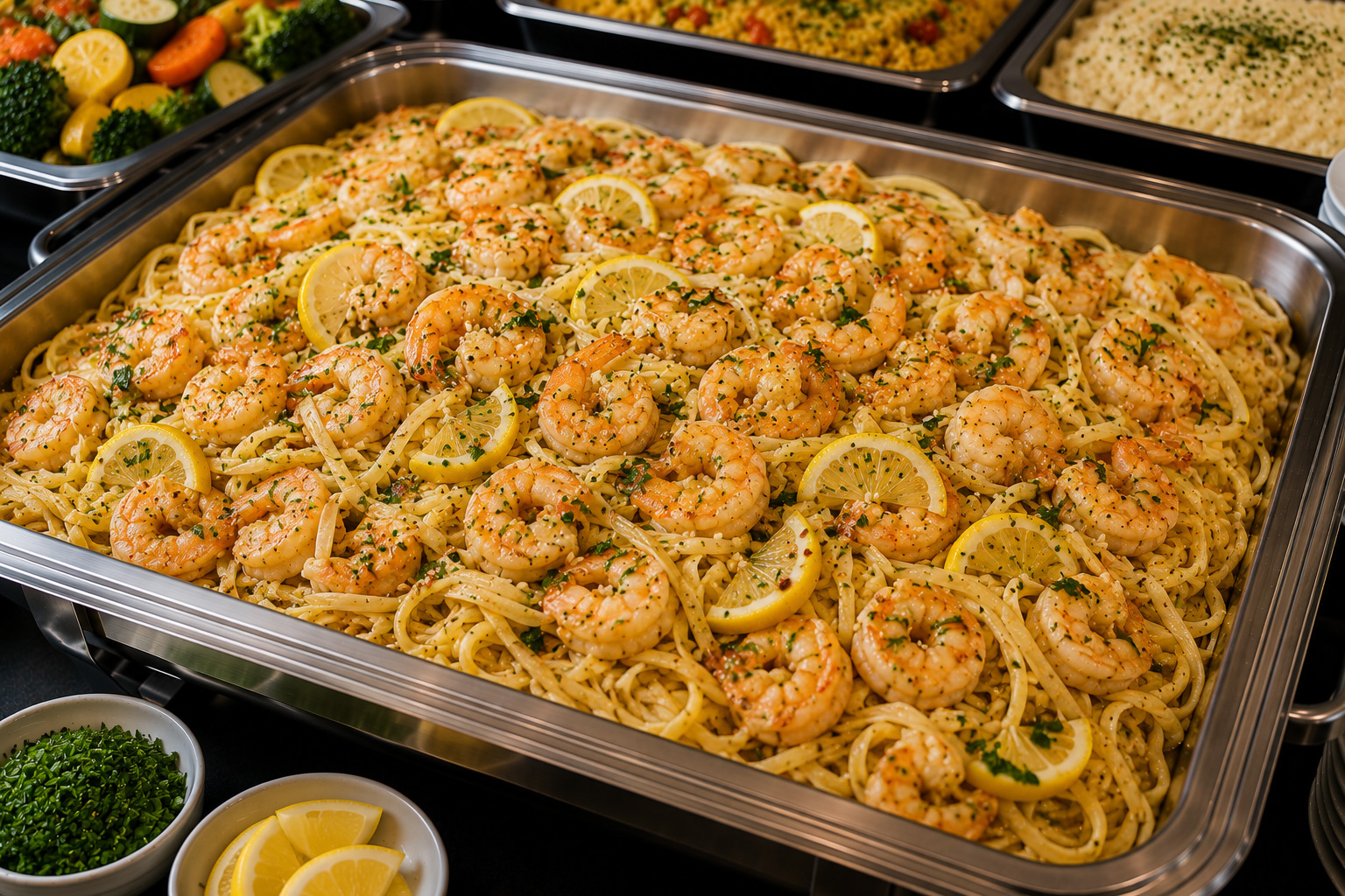 Lemon Garlic Shrimp Linguine