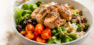 Healthy office lunch bowl