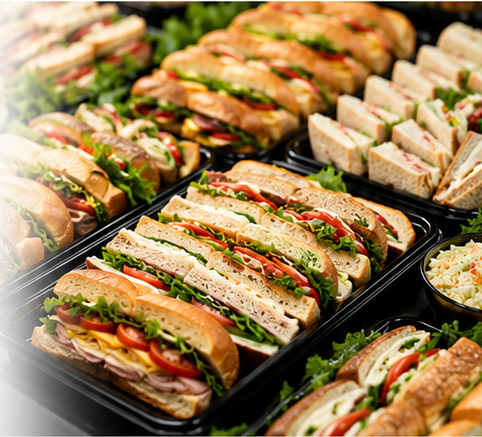 Assorted sandwich catering platters