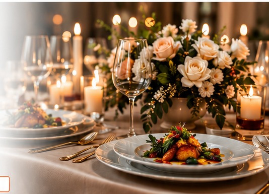 Elegant special event catering table