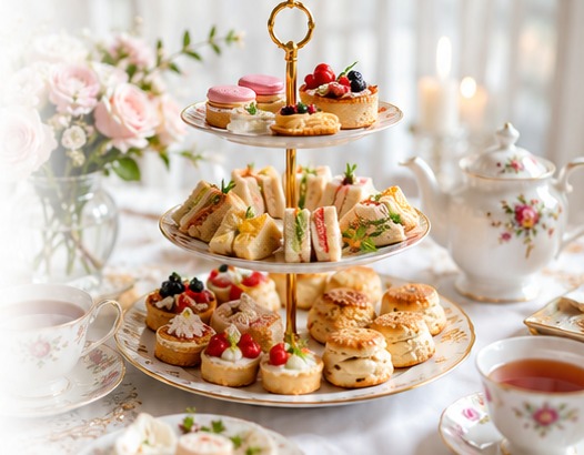 Elegant tea party catering display